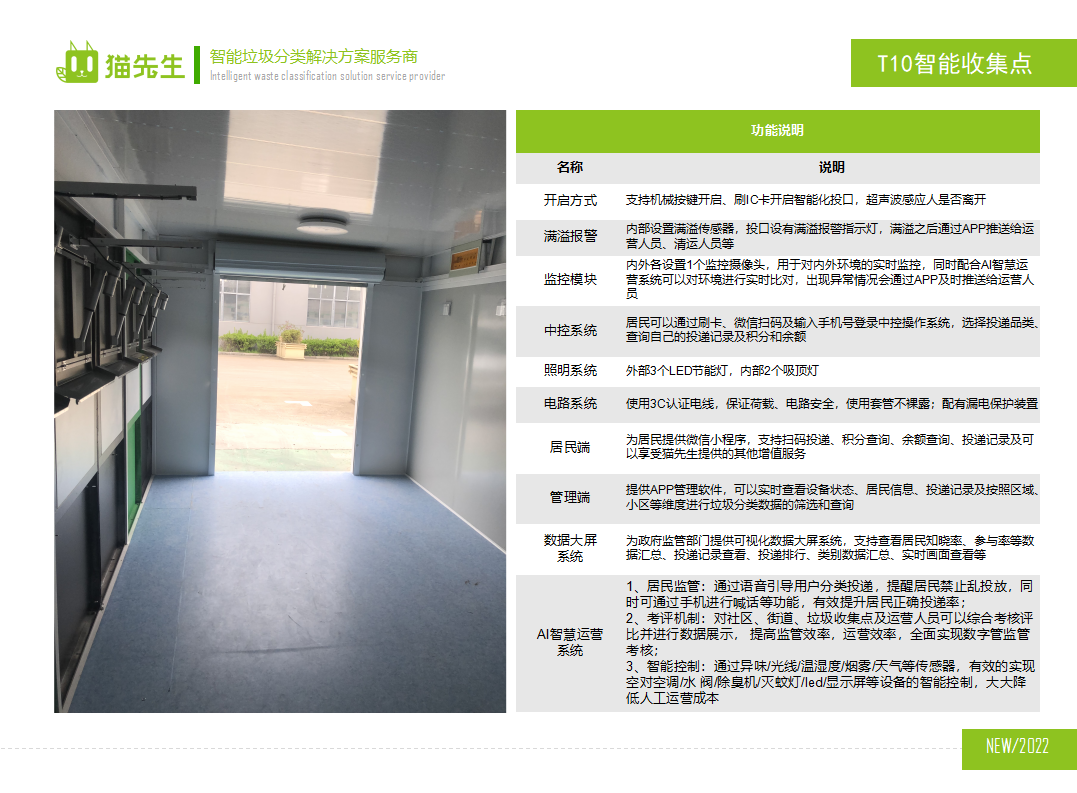 貓先生智能垃圾分類(lèi)房，定時(shí)定點(diǎn)垃圾收集站 ，垃圾房功能說(shuō)明